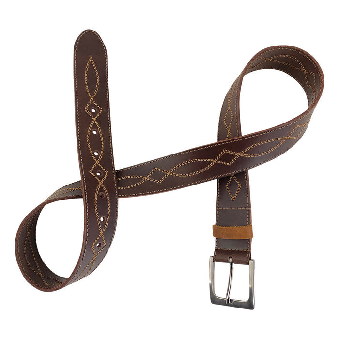 Cowboy Belt with Stitching - Stockyard X 'The Leather Store'