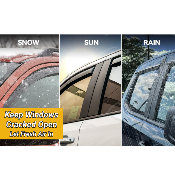 SuperAutoUSA rain sun guard deflectors for Ford Edge ST trims 2015-2024.