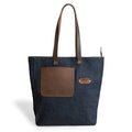 Denim Tote Bag with Leather Straps by Hide & Drink featuring a stylish design and leather accents. Durable Denim Tote Bag with Leather Straps, Cell Phone Purse, Shoulder Bag for Girls, Full Grain Leather, StockyardX, Small Batch Production, Hand Cut, Hand Sewn, Fire Branded, Artisan, Handmade in La Antigua Guatemala & Oaxaca Mexico.