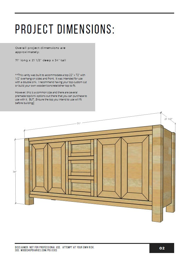 DIY Double Sink Bathroom Vanity