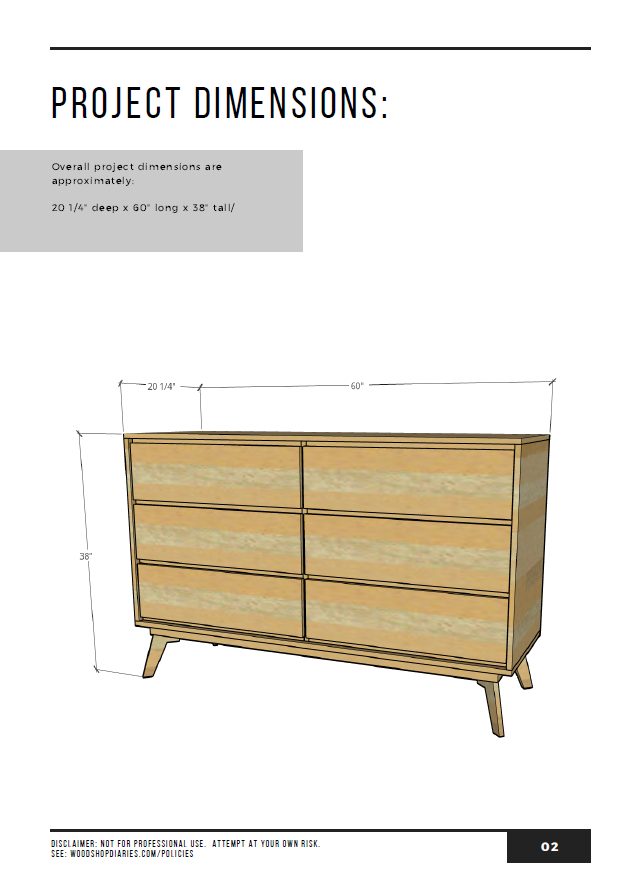 DIY Mid-Century Modern Dresser Plans