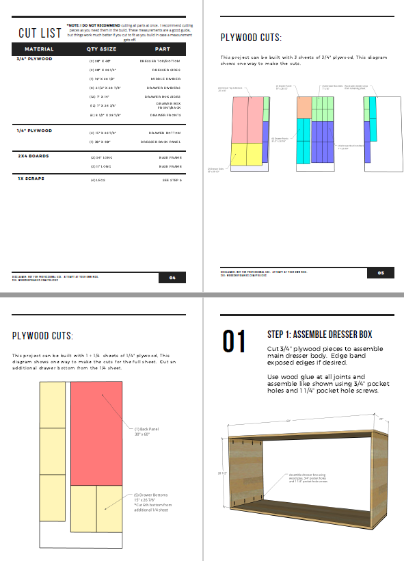 DIY Mid-Century Modern Dresser Plans