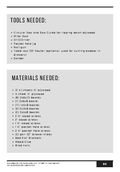 DIY Storage Bed PDF Plans