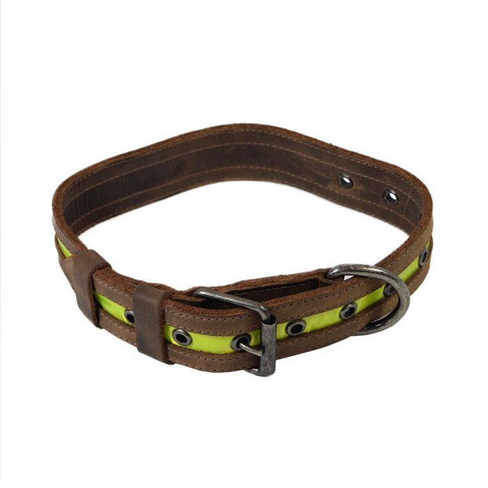 Dog Collar Reflective  (12 to 21 inches) - Stockyard X 'The Leather Store'