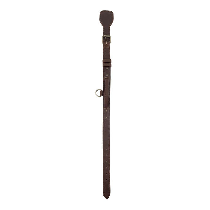 Long view of Taco Dog's versatile Dog Collar with Handle, made for dogs of all sizes for effective training. This Dog Collar with Handle is crafted from full grain leather with 6 adjustable holes and heavy-duty features, combining functionality and style, handmade by artisans in La Antigua Guatemala.