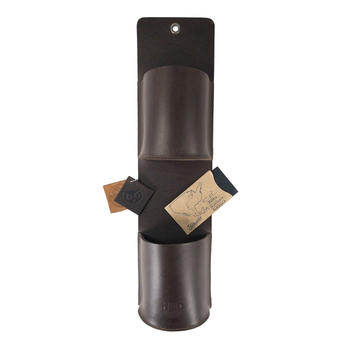 Double Pouch Wall Holder - Stockyard X 'The Leather Store'