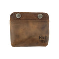 Hide & Drink Double Snap Pouch made of full grain leather, ideal as a coin purse, cash & card holder, or small cable organizer. This artisan handmade product from La Antigua Guatemala showcases the craftsmanship of small batch production, being hand cut, hand sewn, and fire branded.