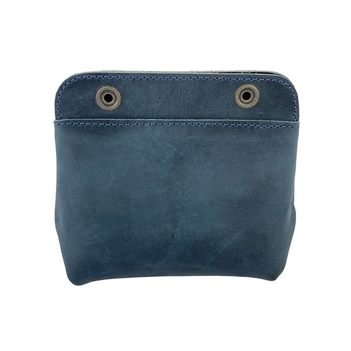 Back view of Hide & Drink Double Snap Pouch, emphasizing its practical design as a cash & card holder. This artisan full grain leather product is handmade in La Antigua Guatemala.