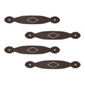 Drawer Handles (4 Pack) with Rhomboid Stitching - Stockyard X 'The Leather Store'