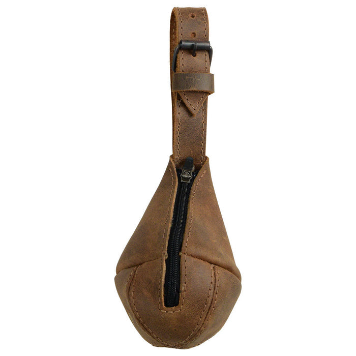 Drop Shape Case by Hide & Drink, crafted from Full Grain Leather, showcasing a unique design that doubles as a multipurpose hanging bag, coin cash pouch, key organizer, and cable holder. Artisan handmade in La Antigua Guatemala & Oaxaca Mexico, with small batch production, hand cut and hand sewn details.