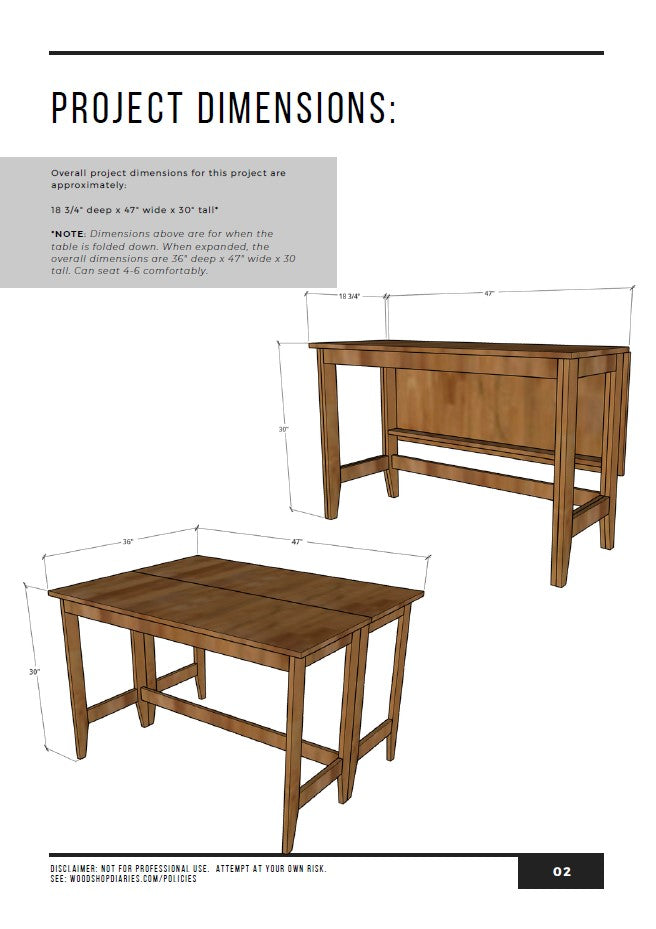 Expandable Drop Leaf Table Building Plans