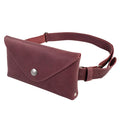 Close-up of Hide & Drink's Fancy Fanny Pack in brown leather; showcases the quality of craftsmanship. This artisan-made waist pouch is perfect as a medieval bag or vintage purse, ideal for digital nomads.