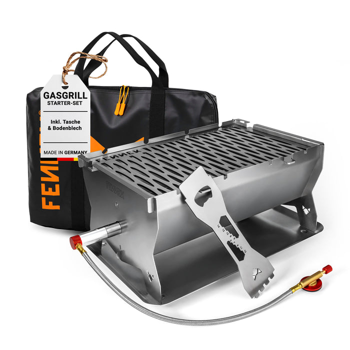 FENNEK Gasgrill Starter-Set aus Edelstahl ohne Deckel