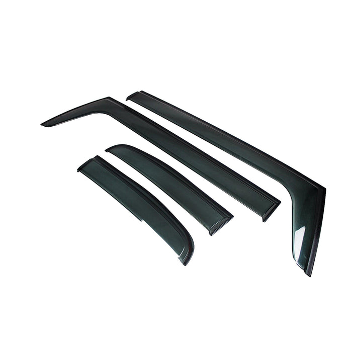 Fit 2007-2014 Toyota FJ Cruiser Out-Channel Vent Window Visors Rain Sun Wind Guards Shade Deflectors