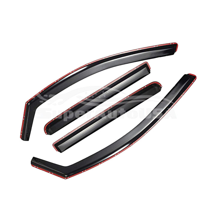 Fit 2008-2012 Honda Accord In-Channel Vent Window Visors Rain Sun Wind Guards Shade Deflectors