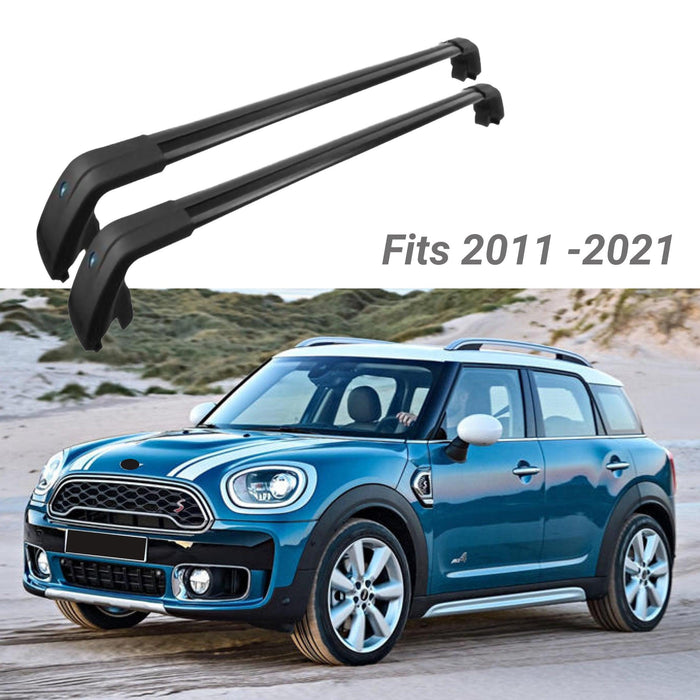 Fit 2011-2021 Mini Countryman Black Roof Rack Baggage Luggage Cross Bar Crossbar