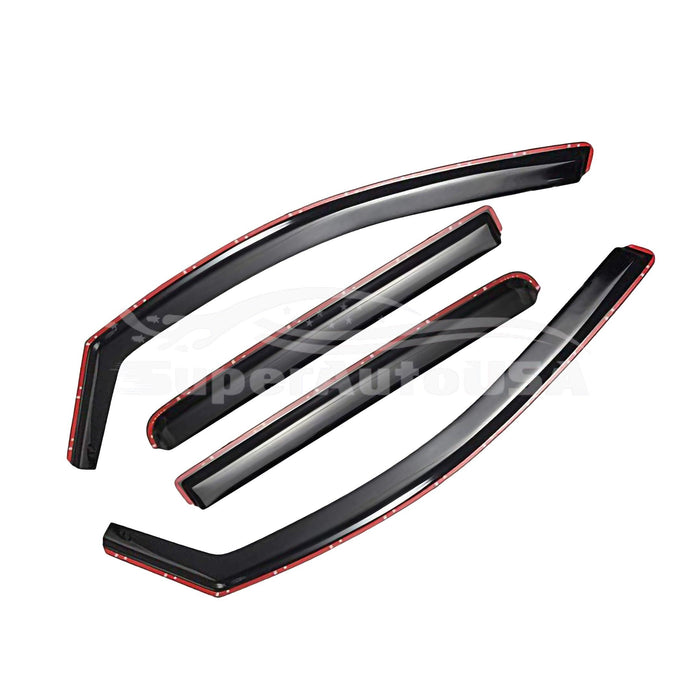 Fit 2012-2015 Honda Civic Sedan In-Channel Vent Window Visors Rain Sun Wind Guards Shade Deflectors