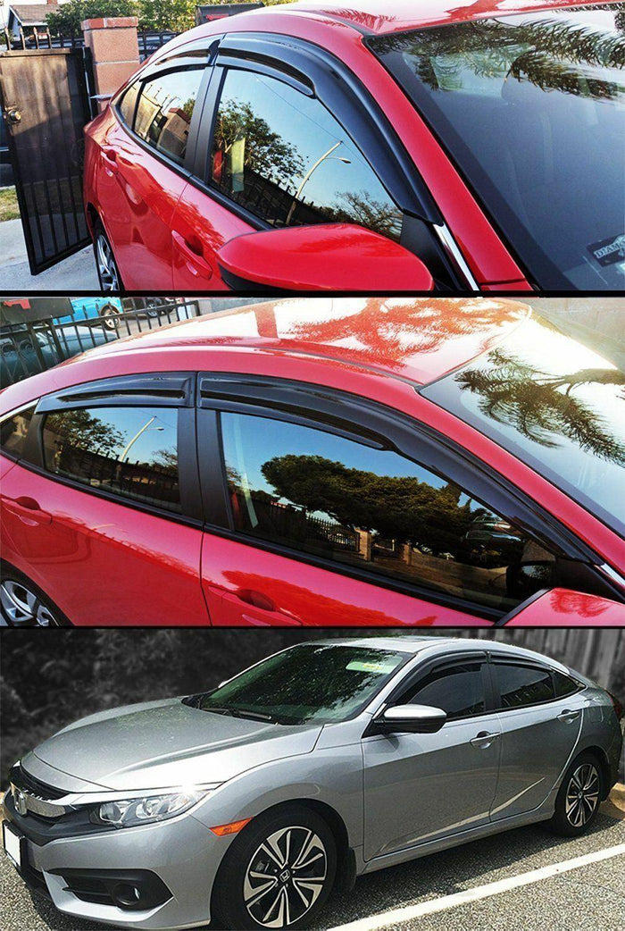 Fit 2014-2019  Toyota Highlander 3D Mugen Style Vent Window Visors Rain Sun Wind Guards Shade Deflectors
