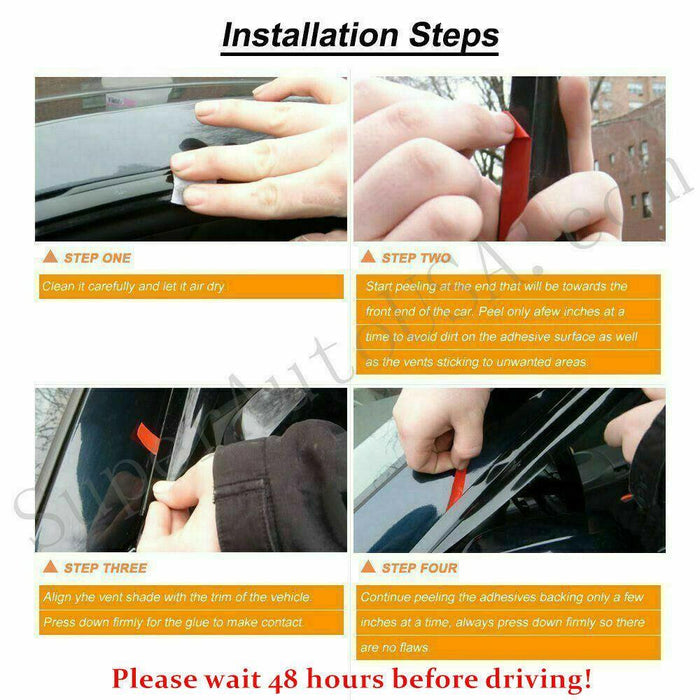 Fit 2014-2019  Toyota Highlander 3D Mugen Style Vent Window Visors Rain Sun Wind Guards Shade Deflectors