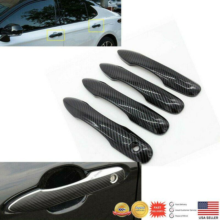 Fit 2016-2020 TOYOTA Prius Car Side Door Handle Cover Trim (Carbon Fiber Print)