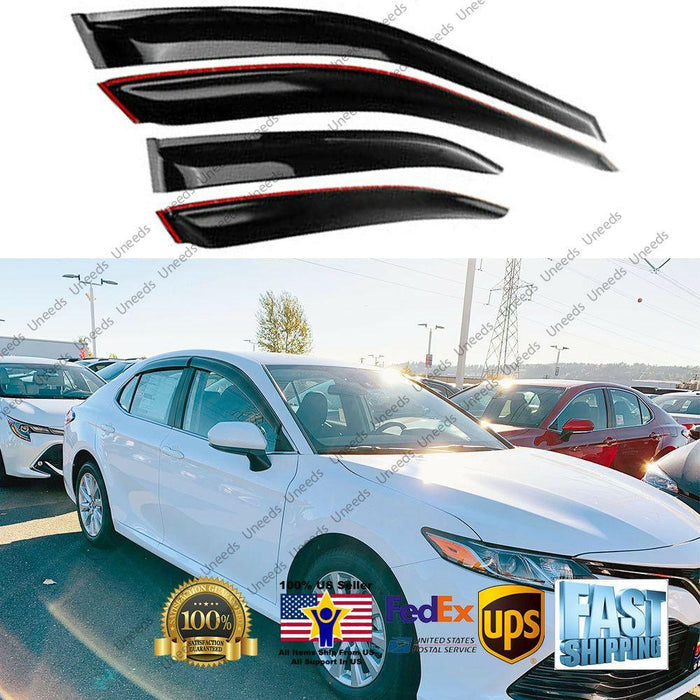 Fit 2018-2023 TOYOTA CAMRY Out-Channel Vent Window Visors Rain Sun Wind Guards Shade Deflectors