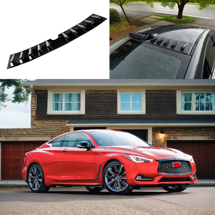 2016 INFINITI Q60 vortex generator roof spoiler in gloss black by SuperAutoUSA.