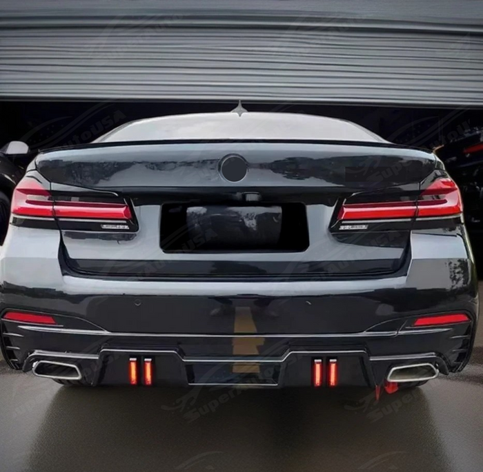 SuperAutoUSA stylish rear bumper diffuser for 2018 BMW 530e G30.