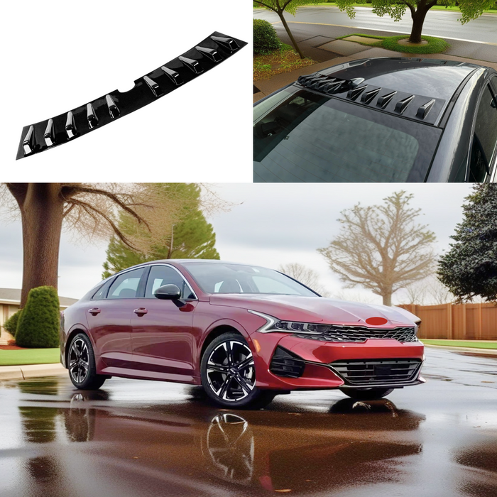 2022 KIA K5 vortex generator roof spoiler in gloss black by SuperAutoUSA.