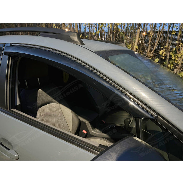 Fits 2022-2025 EV6 Carbon Fiber Print Trim Rain Guards Window Visors