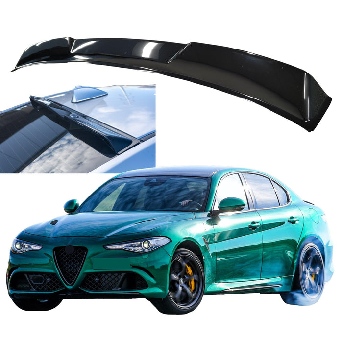 Fits Alfa Romeo Giulia 2017-2024 Gloss Black Rear Roof Window Visor Spoiler