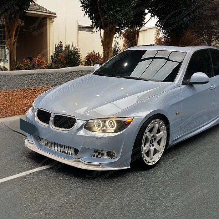 SuperAutoUSA ultra-durable gloss black front bumper lip for BMW 3 Series E93 LCI 2010.