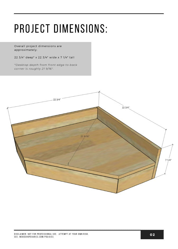 Floating Corner Desk Plans