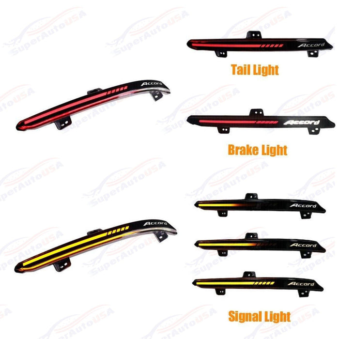 For 2018-2022 Honda Accord Rear Bumper Reflector LED Lights