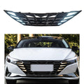 For 2021-2023 Elantra DRL LED Turn Signal Lights Gloss Black Front Grille