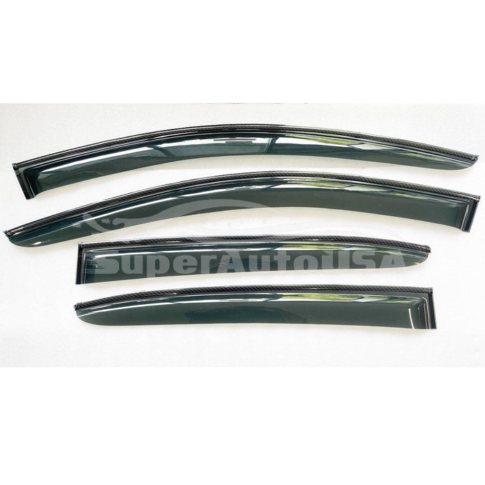 For Nissan Rogue 21-23 Window Visors Carbon Fiber Painted Trim Shade Deflectors
