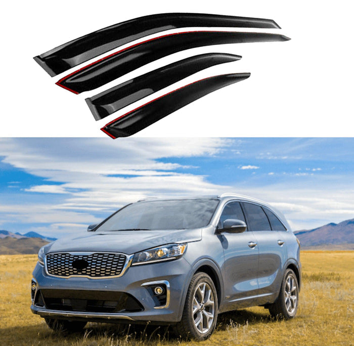 For Sorento 2016-2020 OE Style Vent Window Visors Rain Sun Wind Guards Shade Deflectors