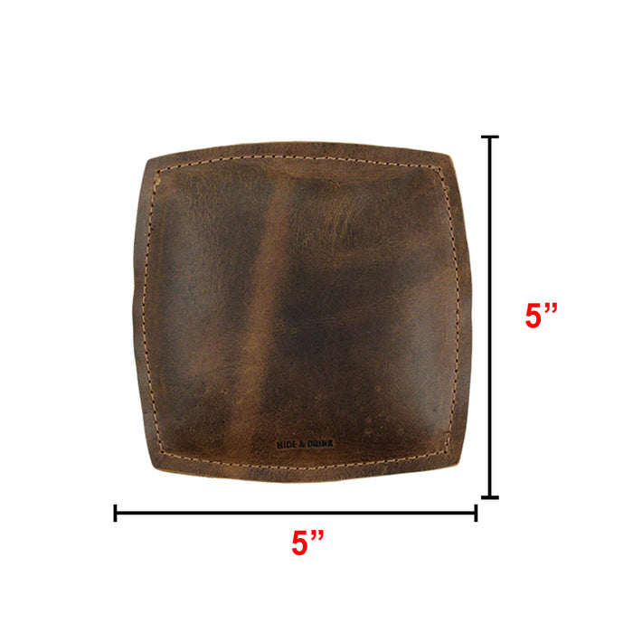 Dimensions of the Forearm Cushion by Hide & Drink displayed for clarity. This elbow forearm cushion not only makes for an excellent mouse support but is also an elegant wrist rest pad crafted from full grain leather. Proudly made through small batch production, showcasing artisan skills of La Antigua Guatemala & Oaxaca Mexico.