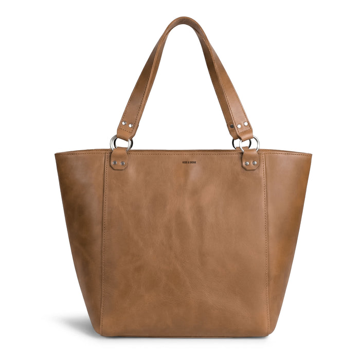 Front view of the Leather Formal Handbag by Hide & Drink, showcasing the elegant Full Grain Leather design. This artisan handbag is perfect for various occasions as a Female Formal Handbag, Shoulder Bag, or Shopping Bag, especially for girls. Handmade in La Antigua Guatemala & Oaxaca Mexico.