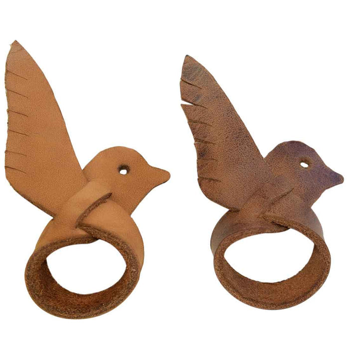 Hide & Drink's Friendship Dove Rings featuring a unique leather design in a 2 pack, perfect for your significant other or friend. Made of durable Full Grain Leather, these handmade pieces showcase artisan craftsmanship from La Antigua Guatemala, featuring hand cut, hand sewn, and fire branded details.