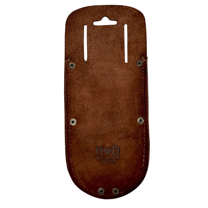 Hide & Drink Garden Pruner Sheath in a rustic brown shade, made of Thick Full Grain Leather to hold your garden scissors securely. This artisan product comes with a belt loop, classic yet functional for any gardening project.