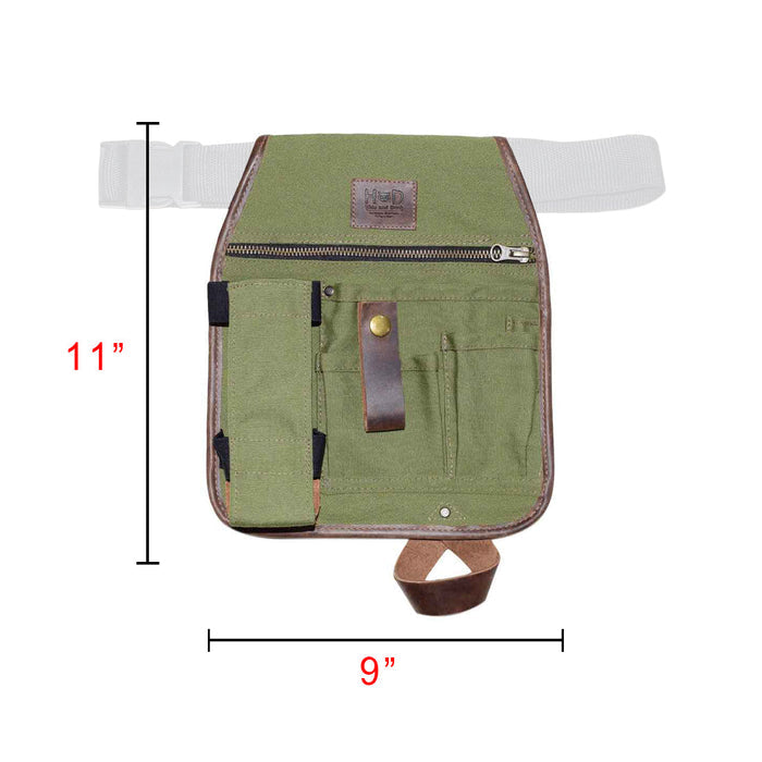 Gardening Tool Belt Olive - Stockyard X 'The Leather Store'