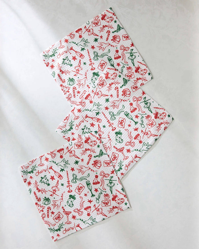 Geometry - Holiday Doodles Multi Dishcloth Set