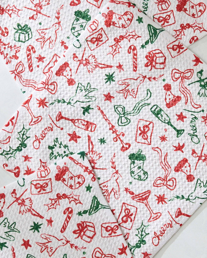 Geometry - Holiday Doodles Multi Dishcloth Set