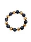Gina - Gold + Grey Beaded Bracelet