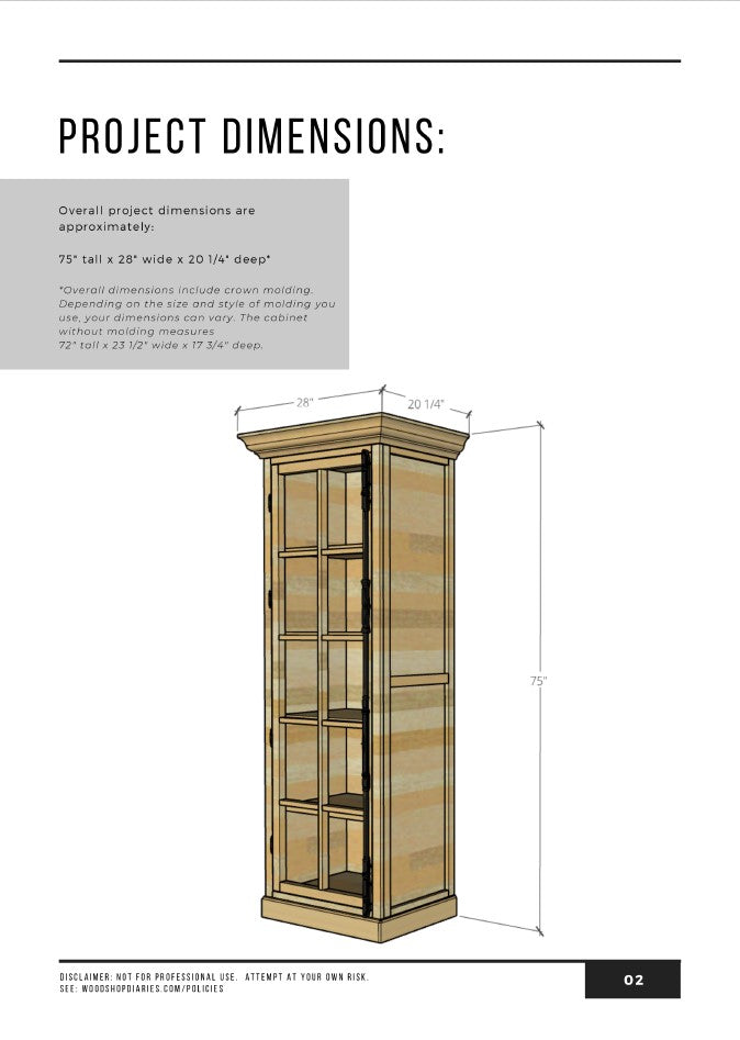 Glass Door Linen Cabinet PDF Plans