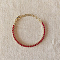 GoldFi - 18k Gold Filled 3mm Cubic Zirconia Fuchsia Bracelet