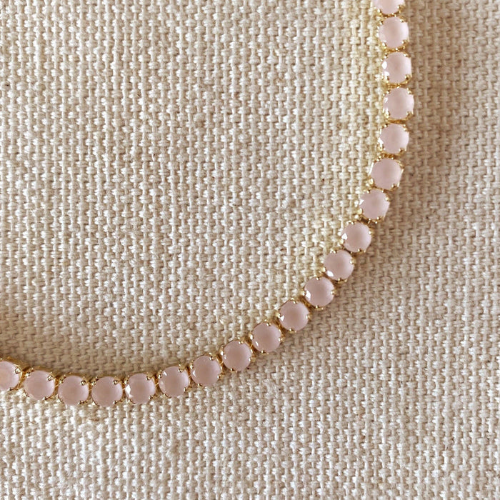 GoldFi - 18k Gold Filled 3mm Cubic Zirconia Nude Pink Bracelet