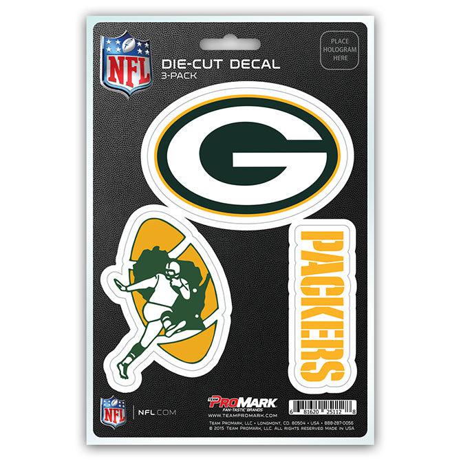 Green Bay Packers Decal Die Cut Team 3 Pack - Team Fan Cave