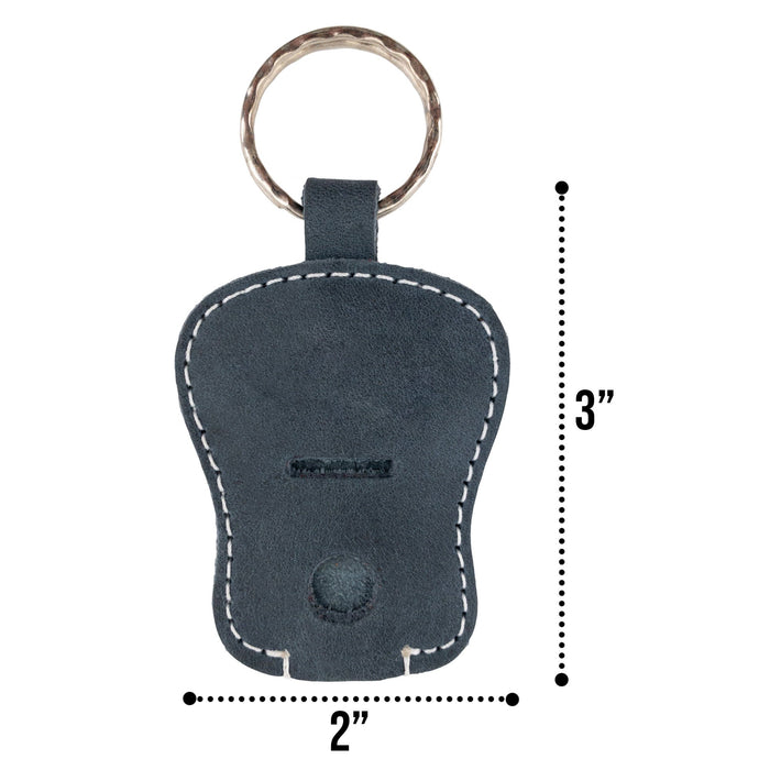 Guitar Keychain by Hide & Drink emphasizing its classic charm and functionality for key holders. Crafted from high-quality Full Grain Leather, showcasing artisan skills from small batch production in La Antigua Guatemala & Oaxaca Mexico.