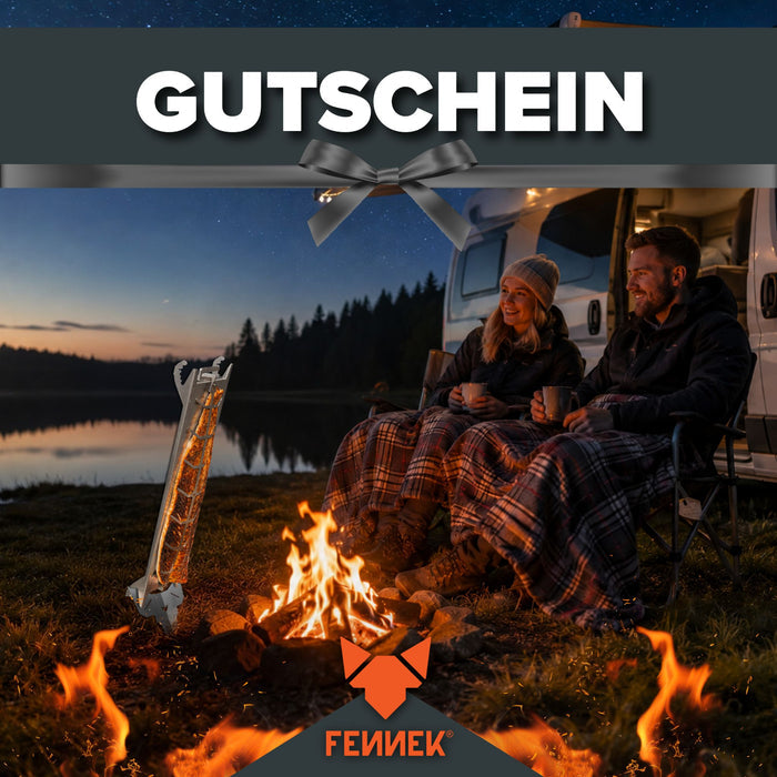 FENNEK Gutschein Edelstahl Flammlachshalter am See